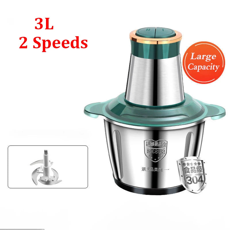 2L/5L Electric Meat Grinder Food Processor Chopper Stainless Steel Kitchen light Machine Chopper Slicer Machine Home Grinder