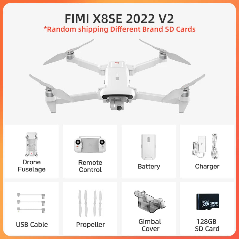 FIMI X8 MINI V2 White Drones 4k professional 9km range 3-axis Gimbal camera 250g-Class Ultralight design smart tracking drone