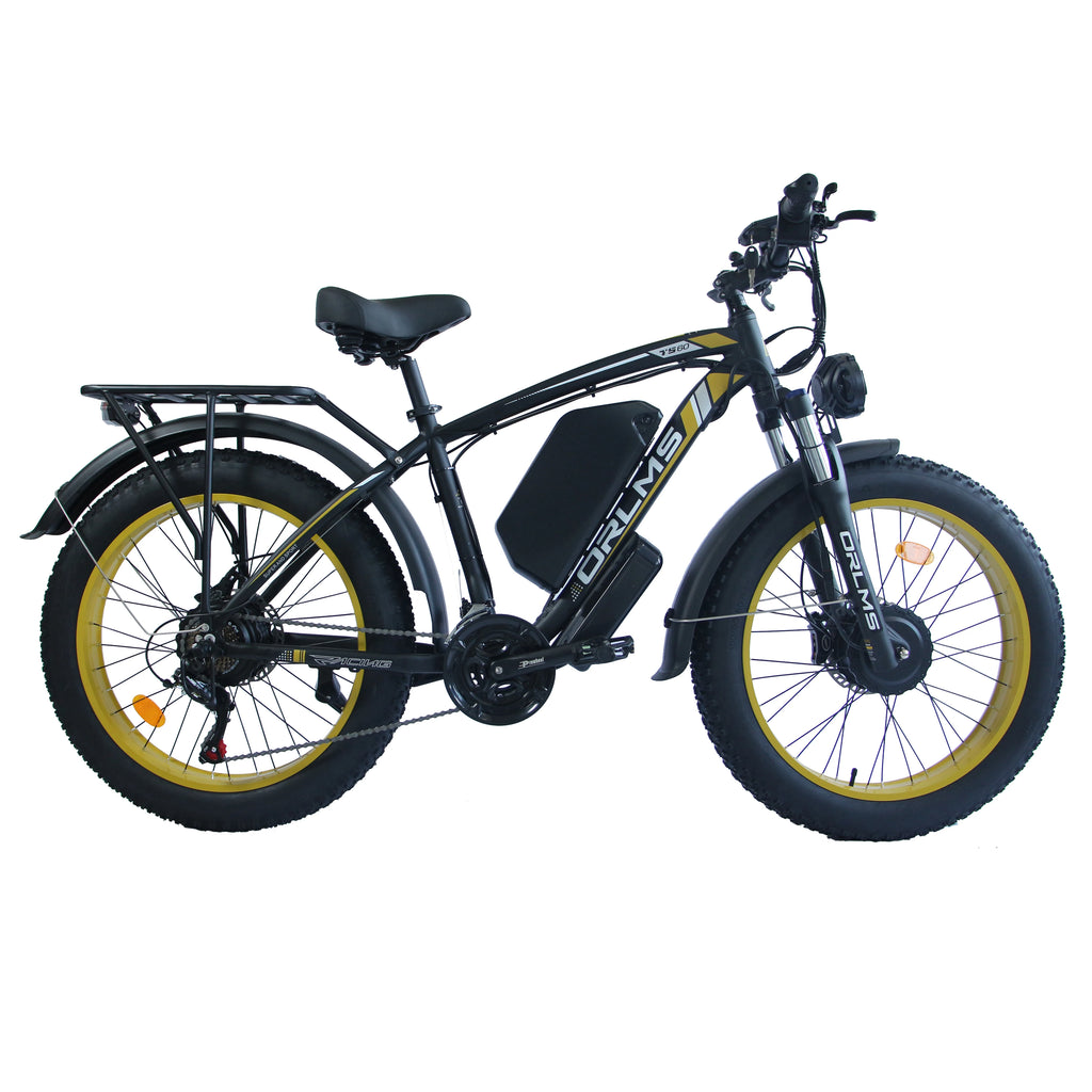 ORLMS TS60 Adult Electric Bicycle 1000W*2 Motor Men's E-bike  60V25AH Battery E-bike 26" Fat Tire Men's E-Mountain ebike