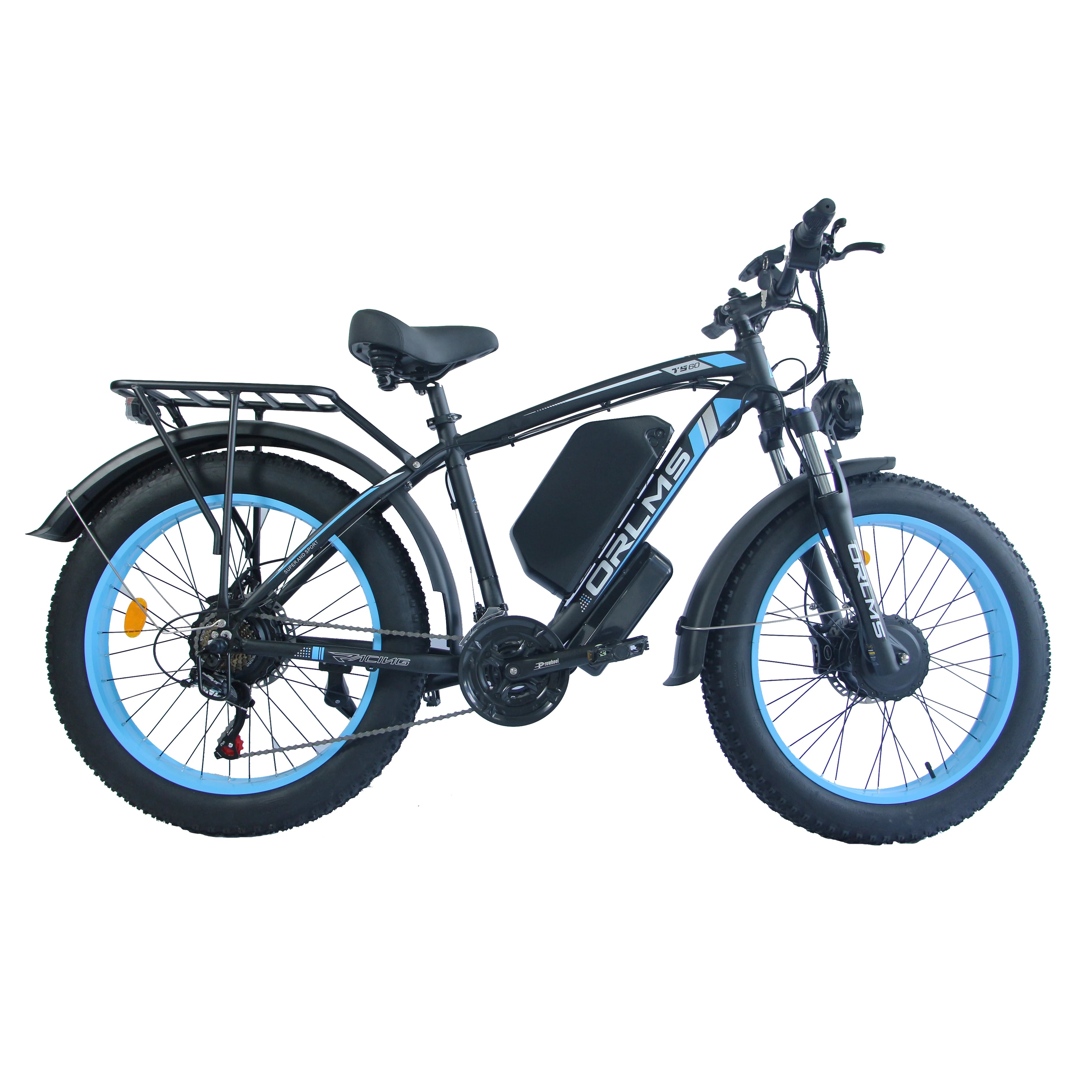 ORLMS TS60 Adult Electric Bicycle 1000W*2 Motor Men's E-bike  60V25AH Battery E-bike 26" Fat Tire Men's E-Mountain ebike
