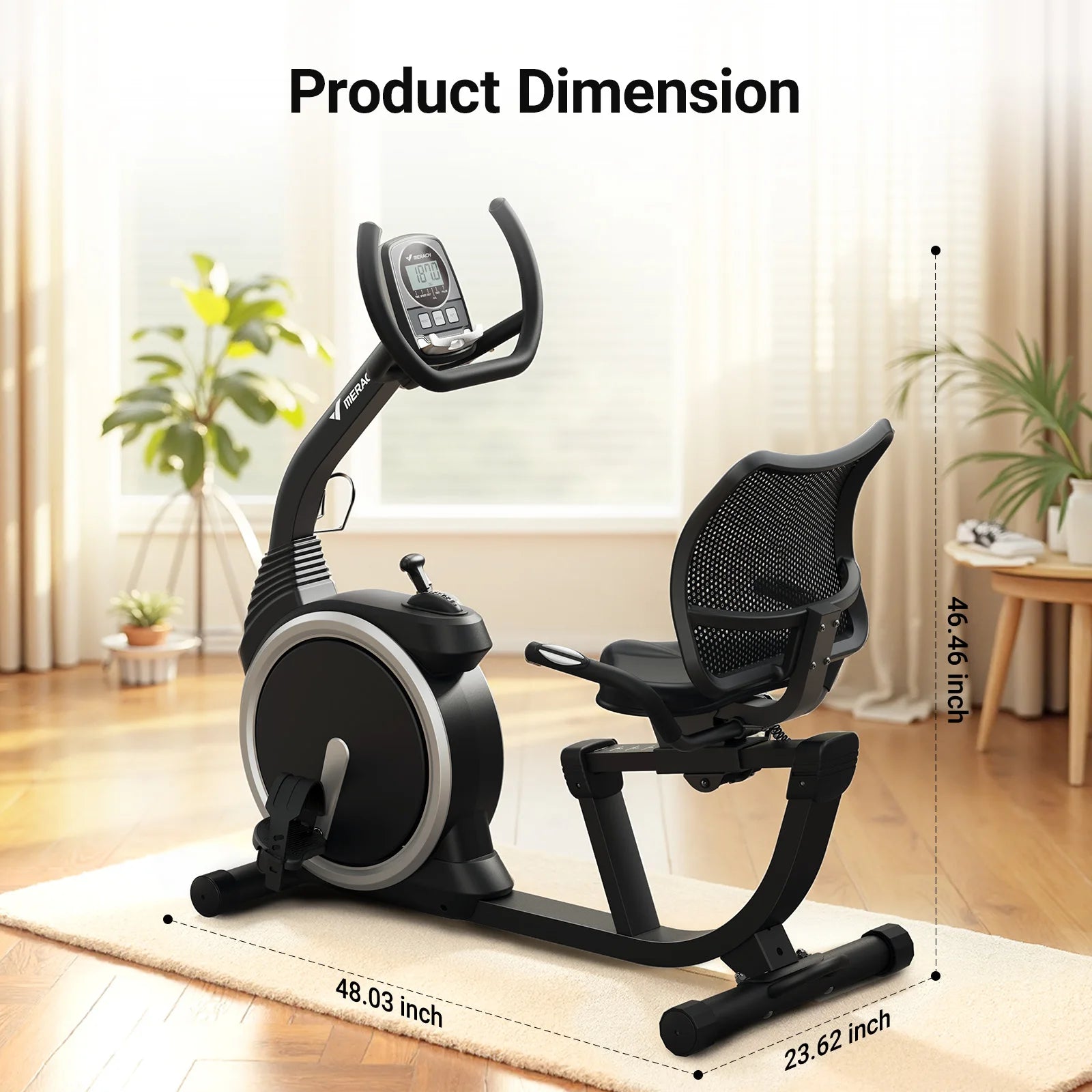 MERACH Recumbent Exercise Bike High-end for Home Light Commercial Bikes for Seniors Adult Magnetic Stationary Heart Rate Handle