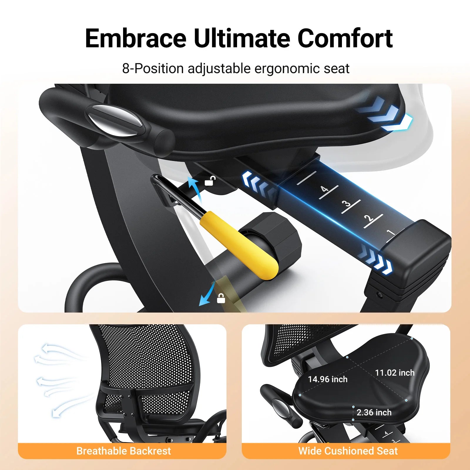 MERACH Recumbent Exercise Bike High-end for Home Light Commercial Bikes for Seniors Adult Magnetic Stationary Heart Rate Handle
