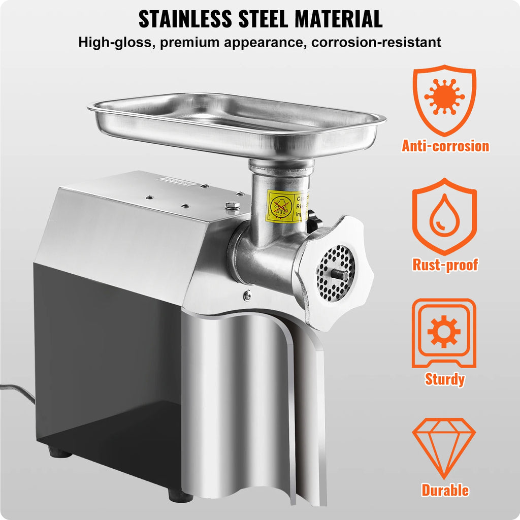 Succebuy Meat Grinder Electric Meat Grinders Grinding Plate Stainless Steel Commercial for Kitchen Restaurant Butcher Store