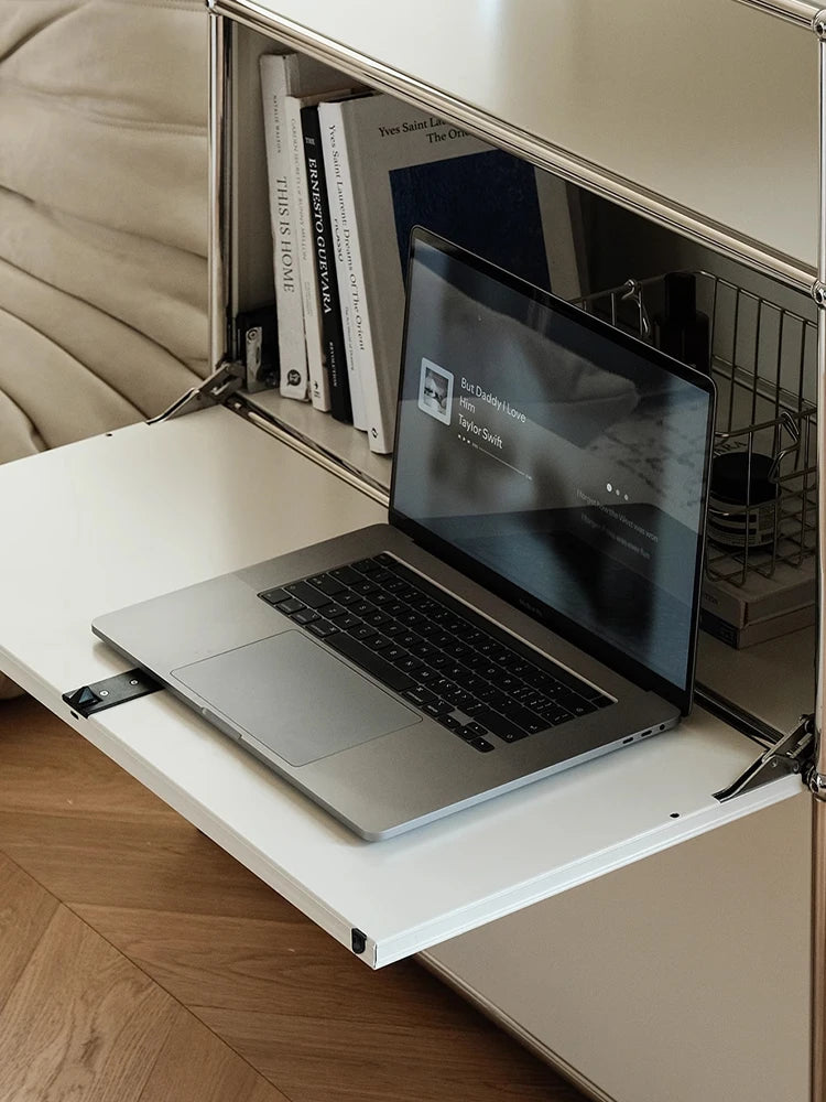 Storage Cabinet Stainless Steel Metal Sideboard Cabinet Dresser For Bedroom Modern Furniture