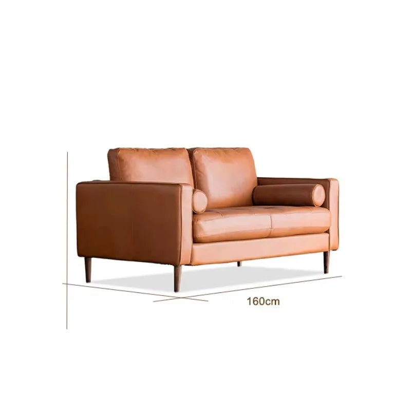 Indoor Furniture Luxury Wooden Frame Modern Living Room 3 Seater Leather Sofa