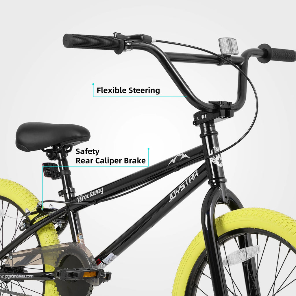 JOYSTAR Freestyle Kids BMX Bikes 20" 24" Kids Bicycles for 6-14 Years Boys Girls and Beginner-Level Riders 2 Pegs