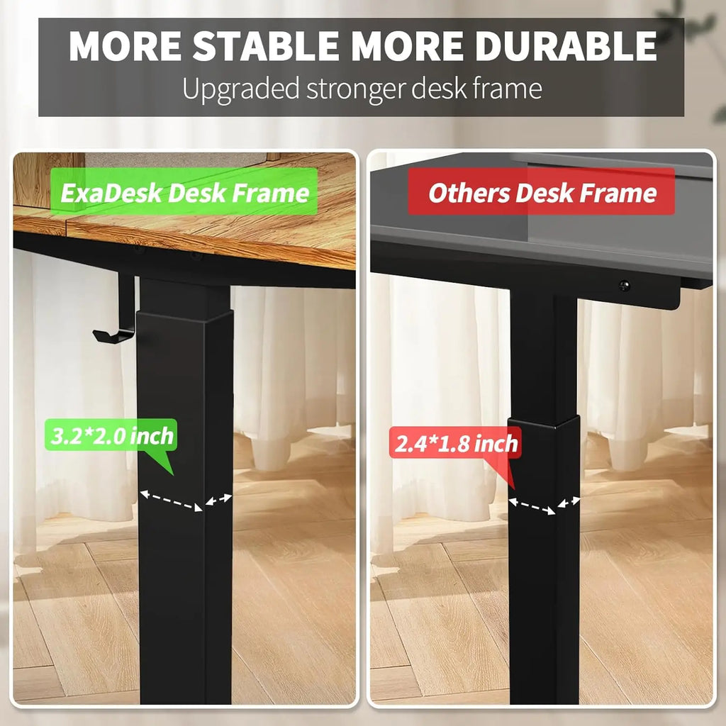48x30/63x30In Electric Standing Widened Desk Adjustable Height with 4 Drawers, Double Storage Shelves Stand Up Desk, Home Offic