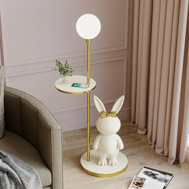 Modern Creative Milk Candy Rabbit LED Floor Lamp Study Living Room Girl Children Room Bedroom Atmosphere Bedside Light Decorate