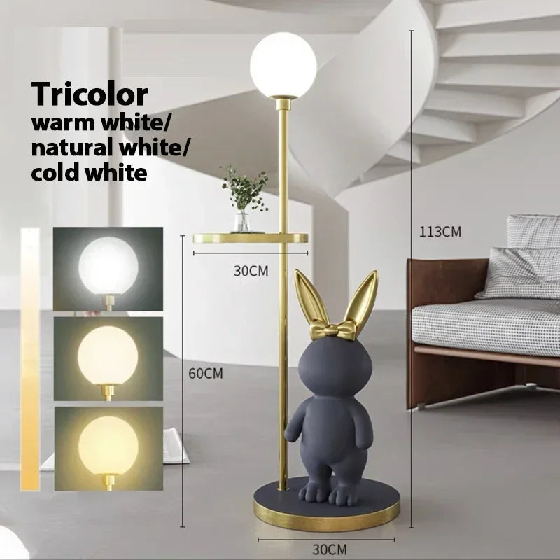 Modern Creative Milk Candy Rabbit LED Floor Lamp Study Living Room Girl Children Room Bedroom Atmosphere Bedside Light Decorate