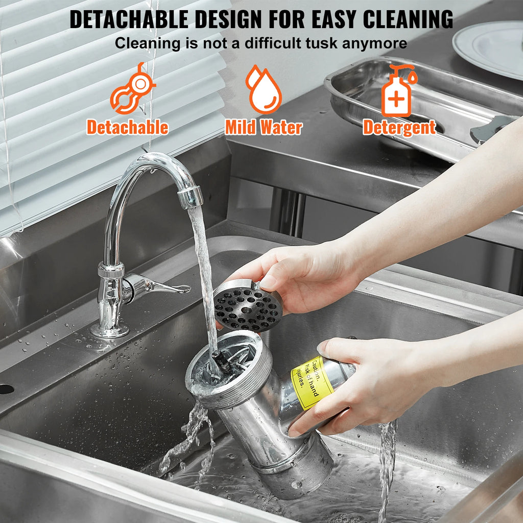 Succebuy Meat Grinder Electric Meat Grinders Grinding Plate Stainless Steel Commercial for Kitchen Restaurant Butcher Store