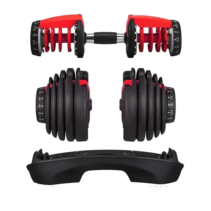 SIHAO 24KG Adjustable Dumbbells Set Home Workout Fitness Equipment  Anti-Slip Handle Full Body Training Arm Muscle Building
