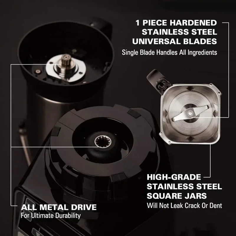 Christmas Deal-New upgrade.Professional 4-in-1 Juicer Mixer Grinder, Commercial-Grade 1400 Watt Motor, 120V, 3 Leakproof Jars, F