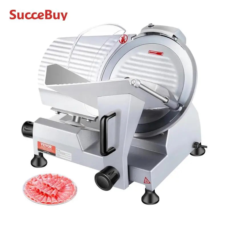 SucceBuy 240W Commercial Meat Slicer Electric Deli Food Slicer "10" Carbon Steel Blade Electric Food Slicer Kitchen Appliances