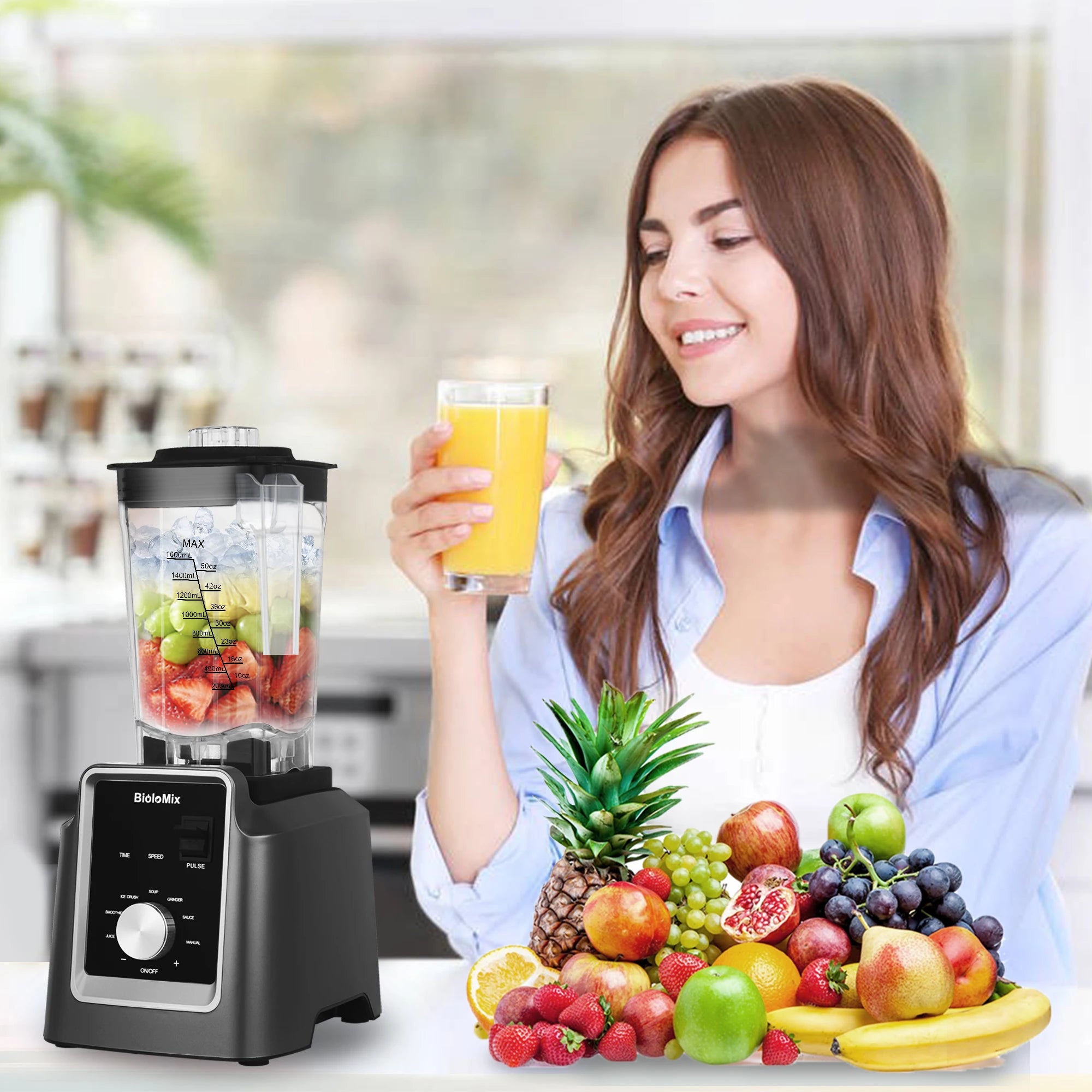 BioloMix Digital BPA FREE 2L Automatic Program Professional Commercial Blender Mixer Juicer Food Processor Ice Smoothies Fruit