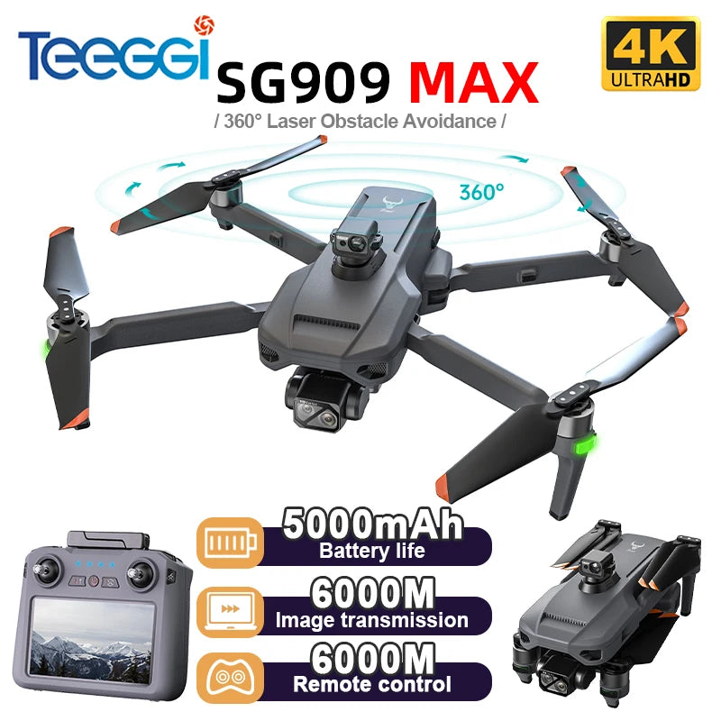 ZLL SG909 MAX GPS Drone With 4K Camera 6KM Touch Screen RC Profesional Drone 360° obstacle avoidance Foldable RC Quadcopter