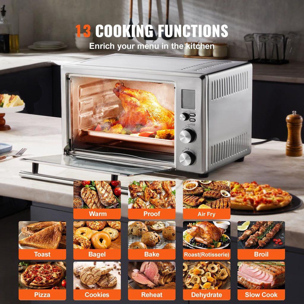 SucceBuy 13-IN-1 Air Fryer Toaster Oven 29.6Qt Convection Oven 2-Tier Toaster Ovens Countertop Combo Home and Commercial Use