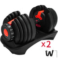 VEVOR 24Kg Dumbbells Adjustable 2.5-24KG Fitness Workouts Dumbbells Set Sports Fitness Equipment for Exercise Health