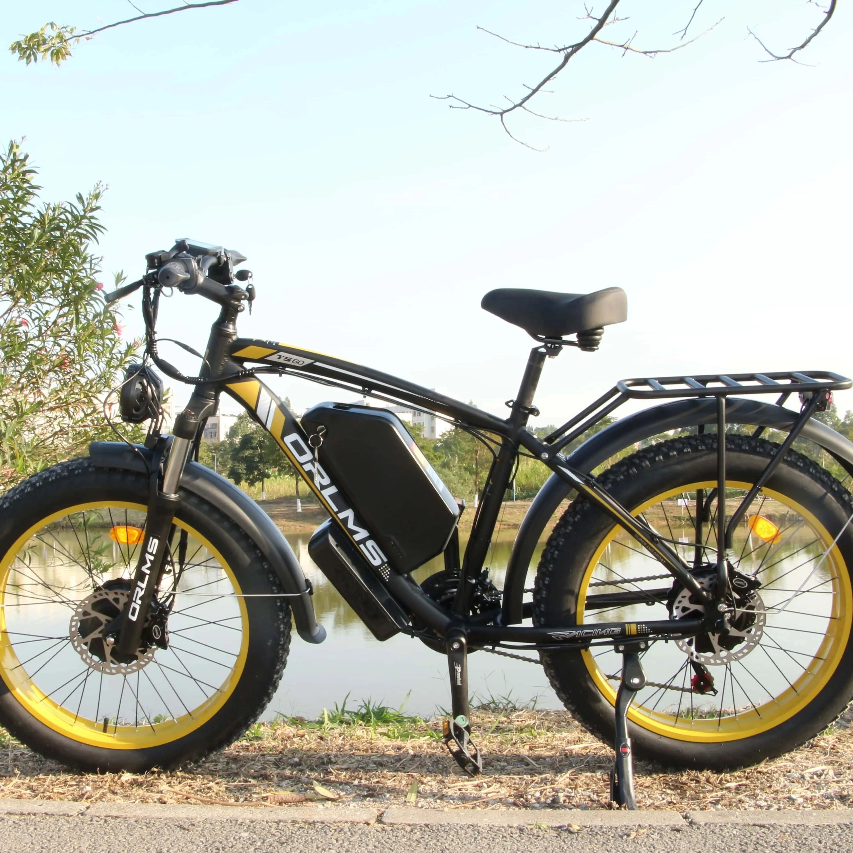 ORLMS TS60 Adult Electric Bicycle 1000W*2 Motor Men's E-bike  60V25AH Battery E-bike 26" Fat Tire Men's E-Mountain ebike