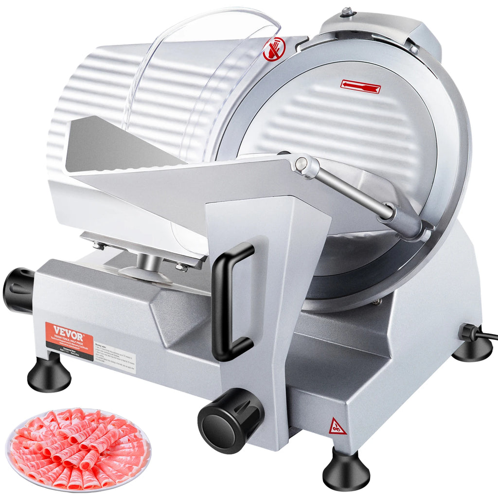 SucceBuy 240W Commercial Meat Slicer Electric Deli Food Slicer "10" Carbon Steel Blade Electric Food Slicer Kitchen Appliances