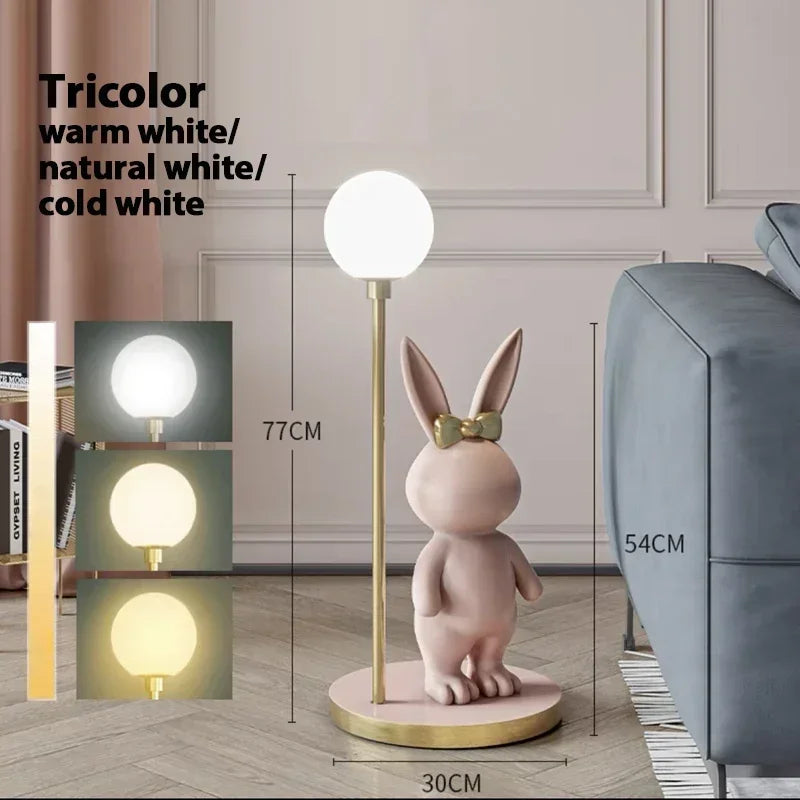 Modern Creative Milk Candy Rabbit LED Floor Lamp Study Living Room Girl Children Room Bedroom Atmosphere Bedside Light Decorate