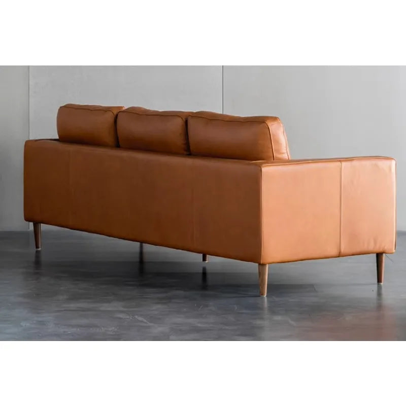 Indoor Furniture Luxury Wooden Frame Modern Living Room 3 Seater Leather Sofa