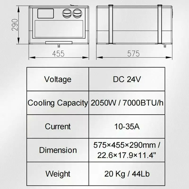 Treeligo Cooling Car Portable Electric Air Conditioner 24V Integrated Built-in Air ConditionerRemote control For RV Camper Truck