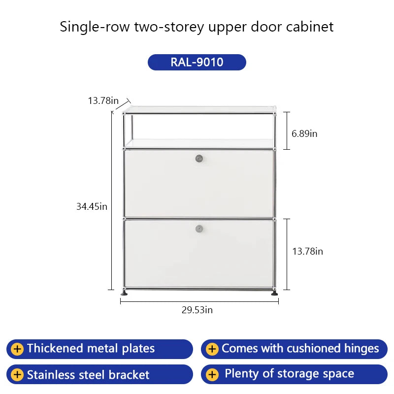 Storage Cabinet Stainless Steel Metal Sideboard Cabinet Dresser For Bedroom Modern Furniture