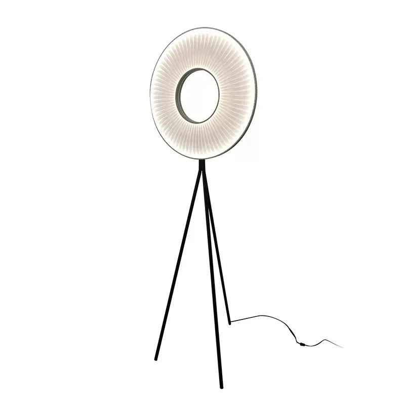 Nordic Minimalist Art Creative Fabric Pleated Disc LED Floor Lamp Sofa Corner Living Room Decoration Bedroom Bedside