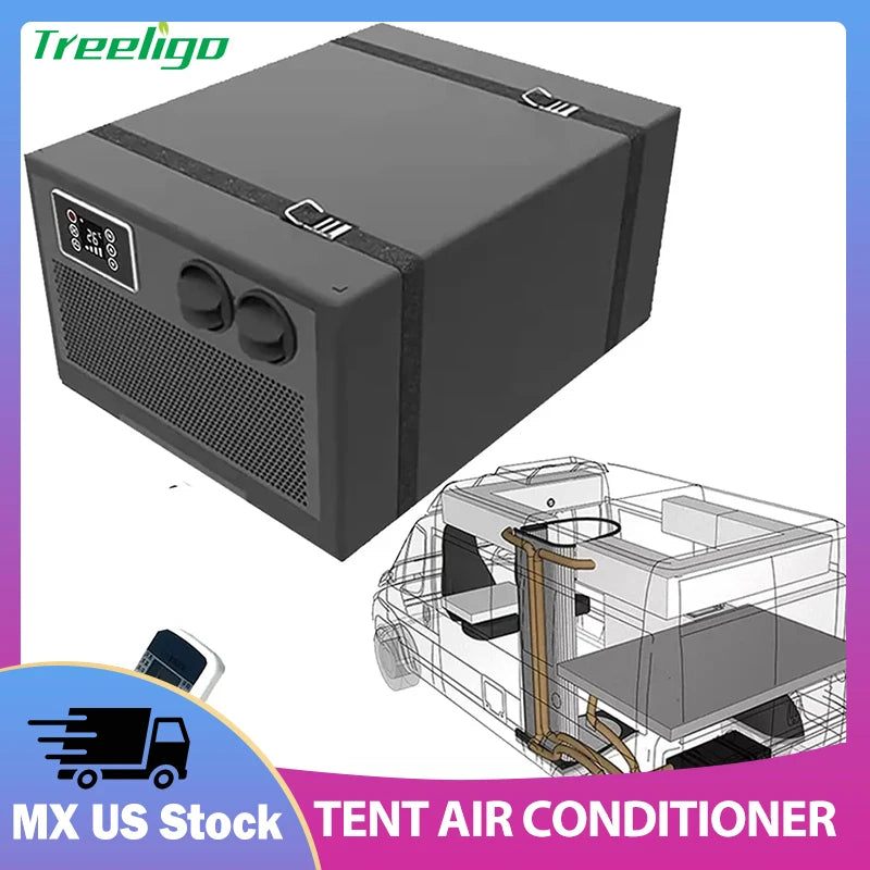 Treeligo Cooling Car Portable Electric Air Conditioner 24V Integrated Built-in Air ConditionerRemote control For RV Camper Truck