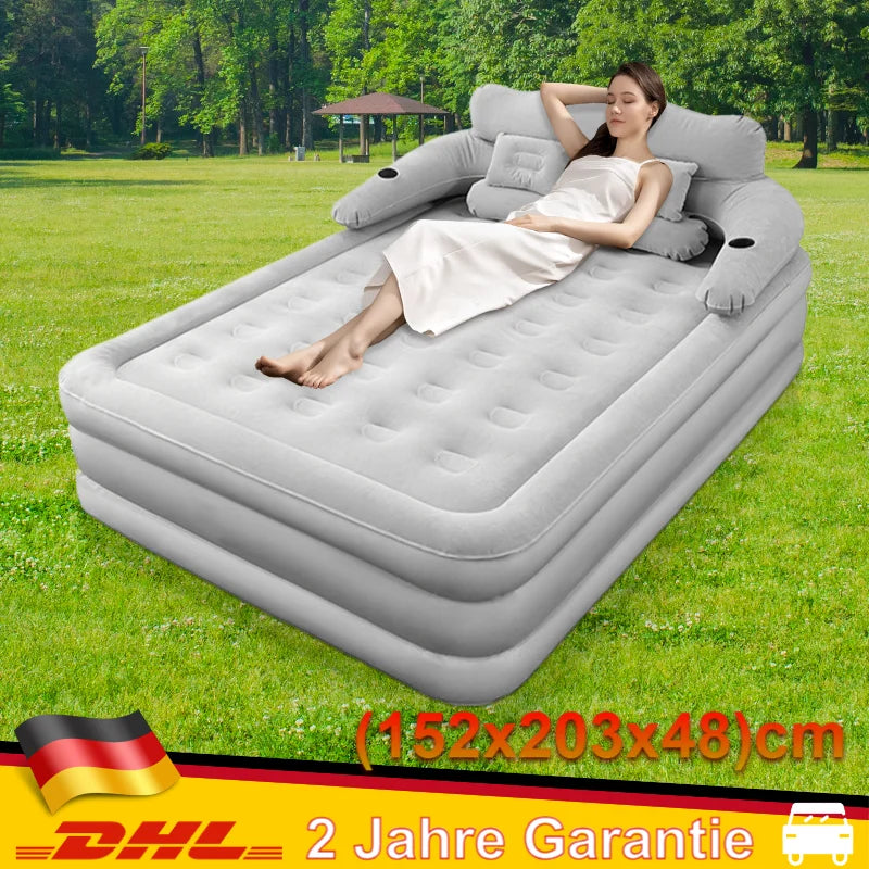 2 Person Automatic Inflatable Mattress For Home Outdoor Camping Rest Sleeping Bed Car Air Cushion Portable Folding Lazy Sofa Mat