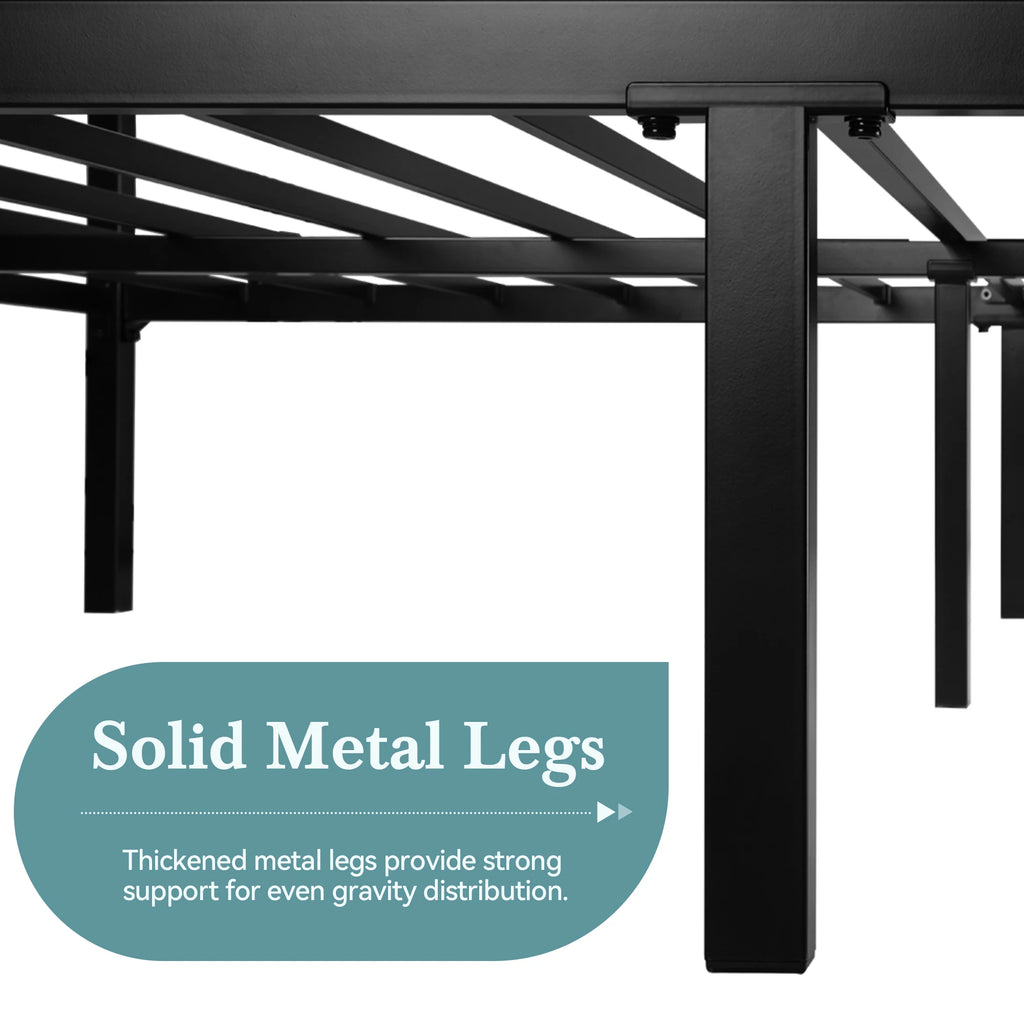 HOOMIC Canopy Bed Frame, Enhanced 4-Poster, 3-Metal Crossbar, No Box Spring Needed, Easy Assembly Allewie