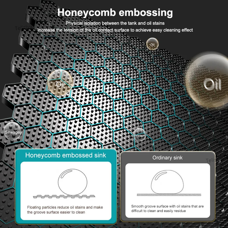 Golden Waterfall Kitchen Sink Stainless Steel Sink Embossed Digital Display Single Slot Apartment Gold Wash Basin