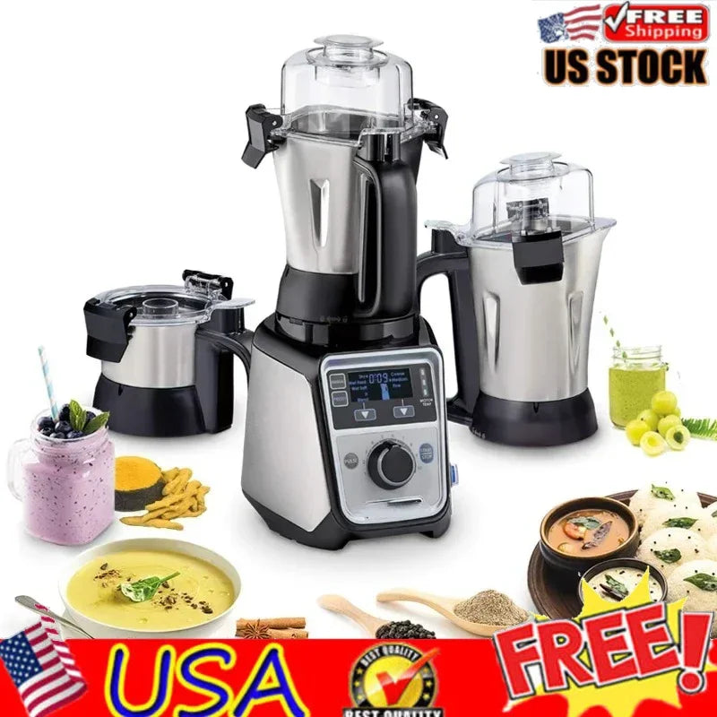 Christmas Deal-New upgrade.Professional 4-in-1 Juicer Mixer Grinder, Commercial-Grade 1400 Watt Motor, 120V, 3 Leakproof Jars, F