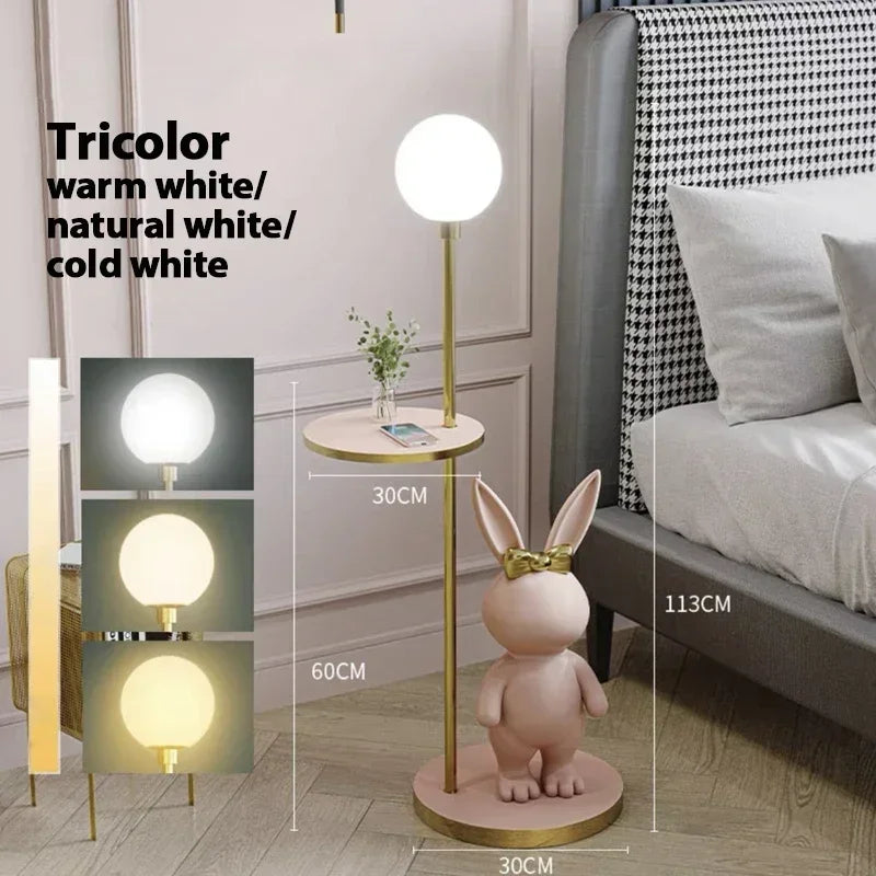 Modern Creative Milk Candy Rabbit LED Floor Lamp Study Living Room Girl Children Room Bedroom Atmosphere Bedside Light Decorate