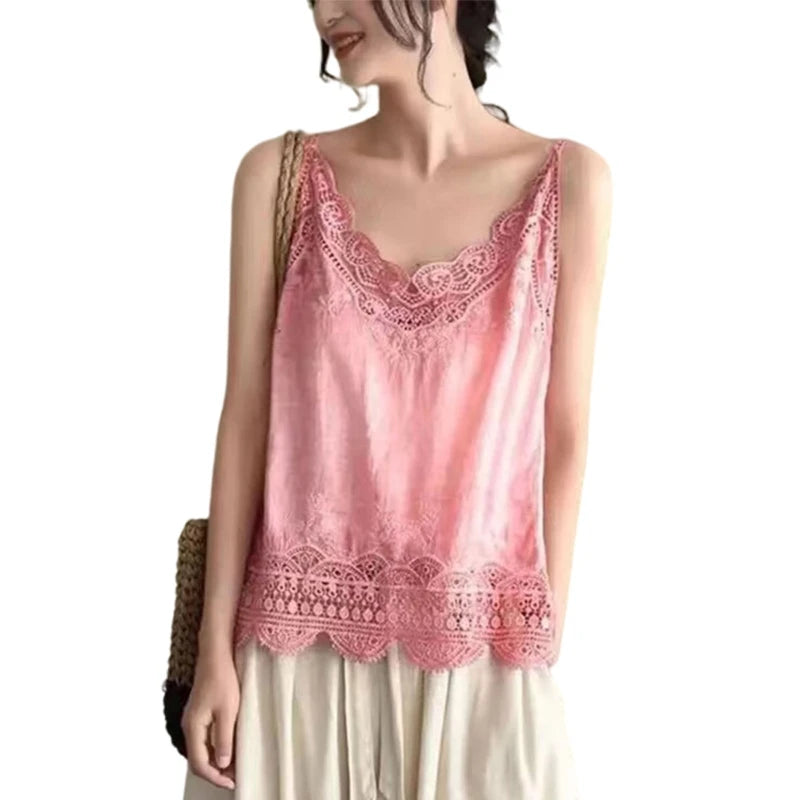 Sexy Loose Cami Tops Spaghetti Straps Inner Base Shirt Sleeveless Summer Vest