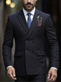 Men's Double-Breasted Suit, Classic Formal Business Wear
