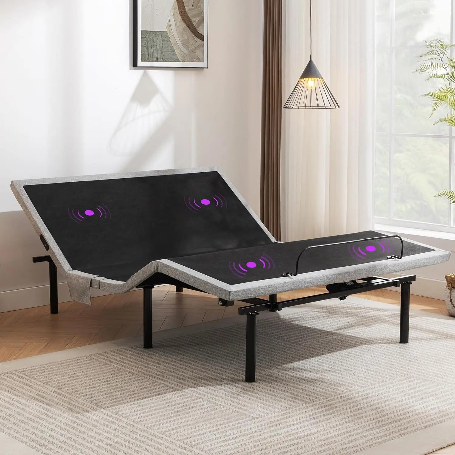 Adjustable Bed Frame Queen,Adjustable Bed Base with Massage,Zero Gravity Electric Bed with Wireless Remote,Head and Foot Incline