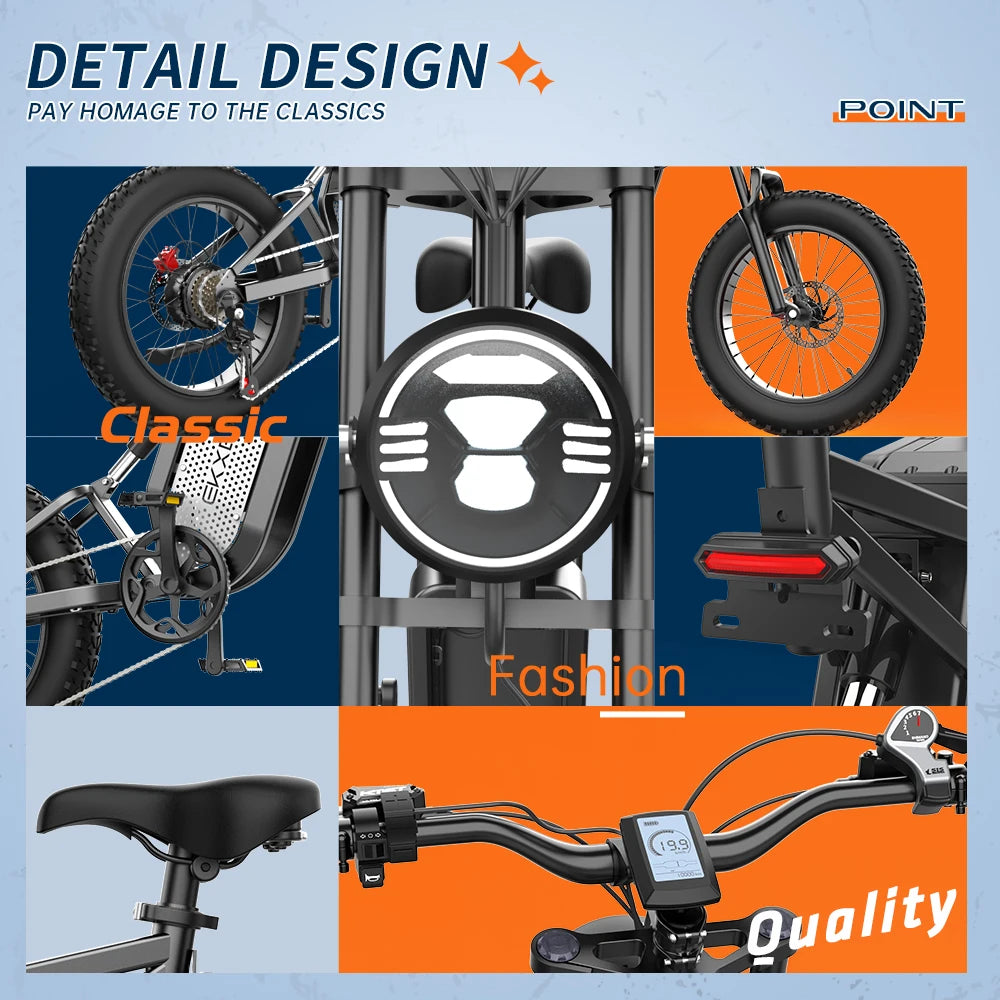 EKX X20 Electric Bicycle 48V 35AH Lithium Battery Adult Mountain Ebike 20 Inch Mountain Electric Men's Moped Road E Bikes