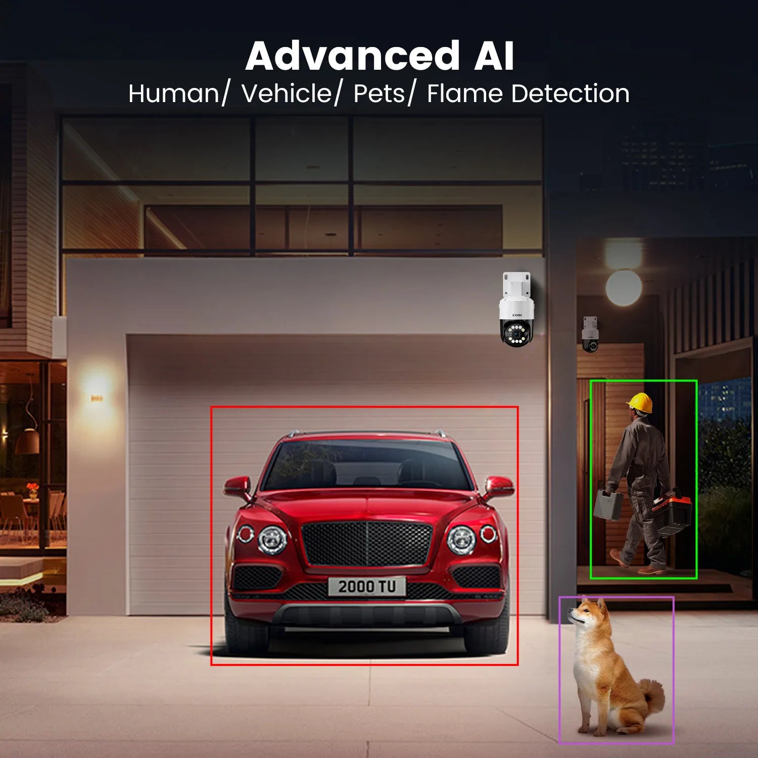 ZOSI 8MP/5MP HD PTZ PoE CCTV Security Camera System AI Person Vehicle Detection 4K 8CH Expand 16CH NVR Video Surveillance IP Cam