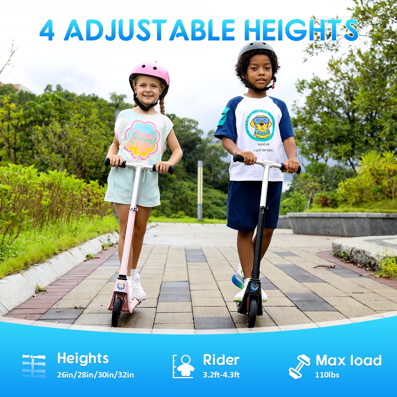 Electric Scooter Max 6 MPH Power 120W Rear Motor For Kid Age 6-12 Child Commuting E-Scooter With Adjustable Height & Deck Light