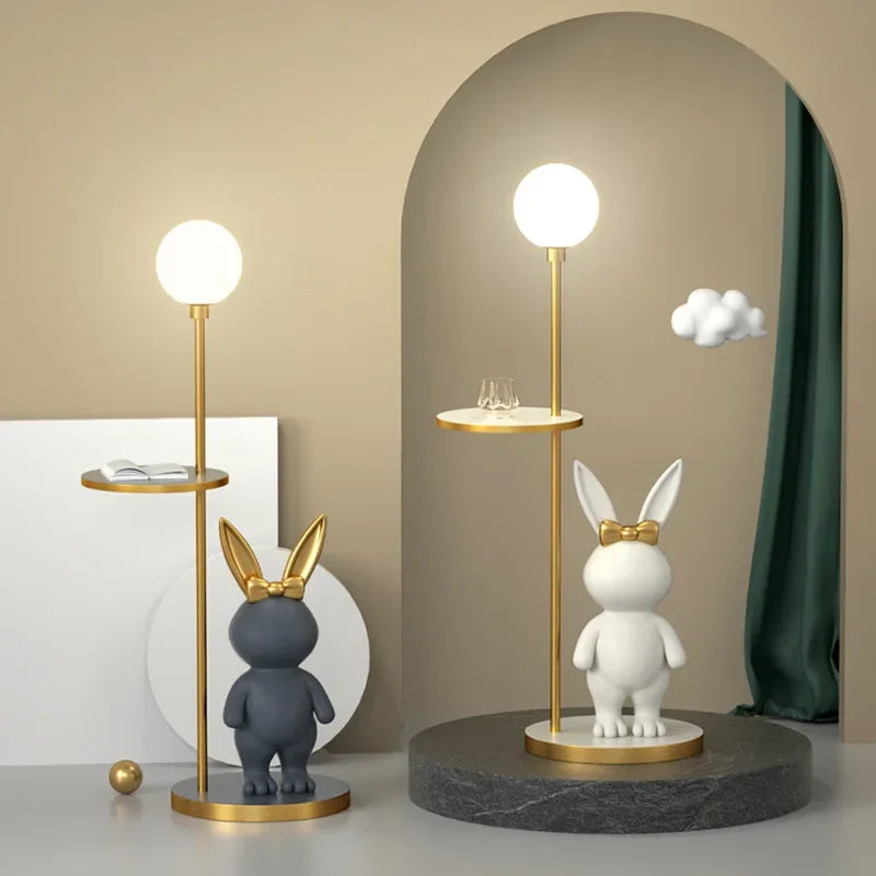 Modern Creative Milk Candy Rabbit LED Floor Lamp Study Living Room Girl Children Room Bedroom Atmosphere Bedside Light Decorate