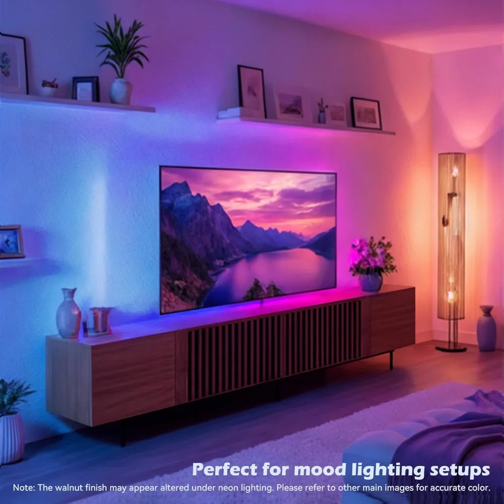 "Modern Walnut TV Console - Extendable for 75"+ Screens, Grille Doors & Drawers for Living Room/Bedroom"