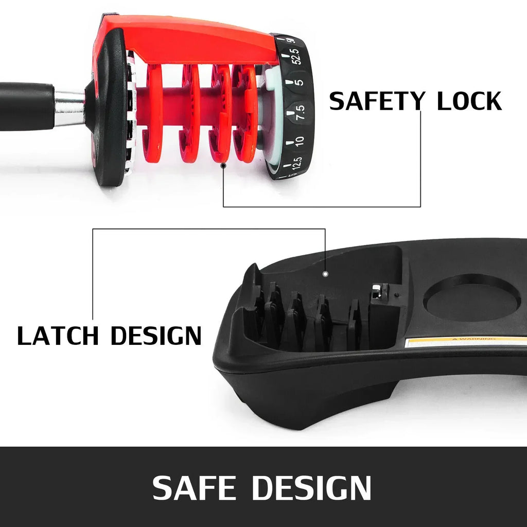 VEVOR 24Kg Dumbbells Adjustable 2.5-24KG Fitness Workouts Dumbbells Set Sports Fitness Equipment for Exercise Health