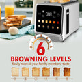 Smart Toaster with LCD Display, Beinilai 2 Slice Stainless Steel Digital Timer Bread Toasters 6 Bread Types& 6 Shade Settings
