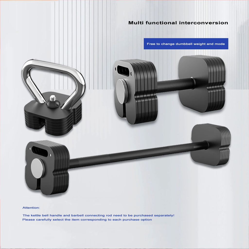 2025 Professional pure steel adjustable dumbbell 4kg-102kg fast adjustable dumbbell 2kg incremental square plug-in dumbbell