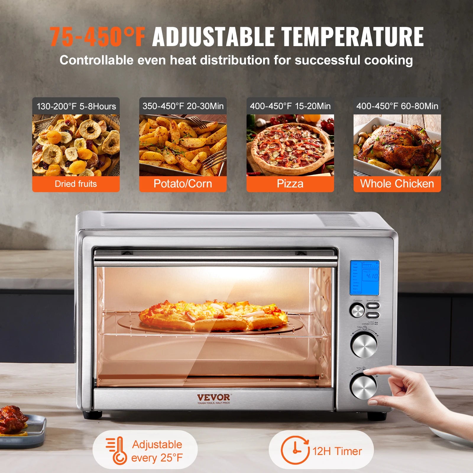 SucceBuy 13-IN-1 Air Fryer Toaster Oven 29.6Qt Convection Oven 2-Tier Toaster Ovens Countertop Combo Home and Commercial Use