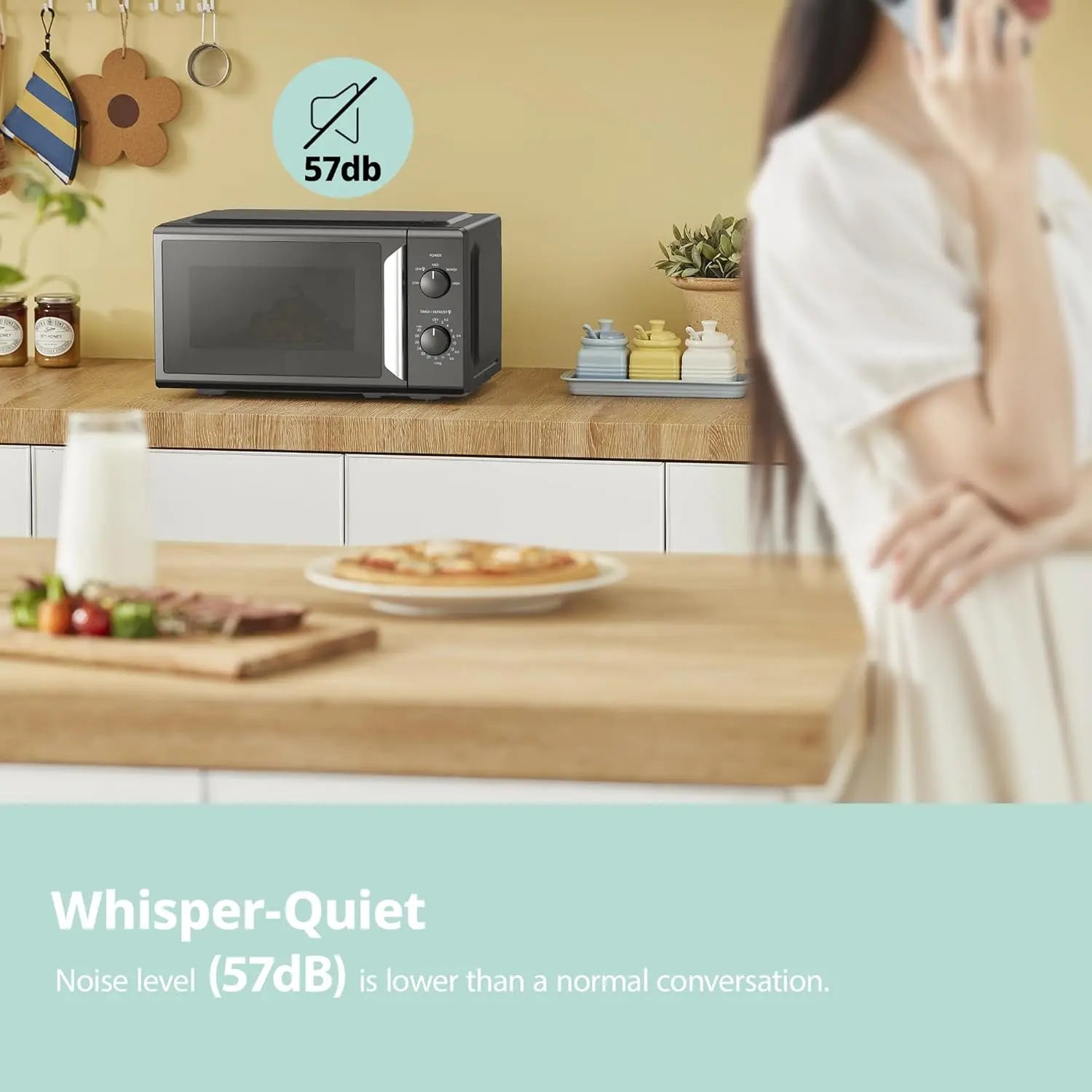 700W White 19L 5-level Power Kitchen Manual Microwave Oven InverTech and Quick Defrost Function, 5 Cooking Power Levels