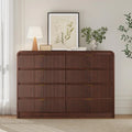 Fluted 8 Drawers Dresser for Bedroom, 55" Wide Wooden Dresser with Metal Handle, Curved Profile Design, Modern Storage