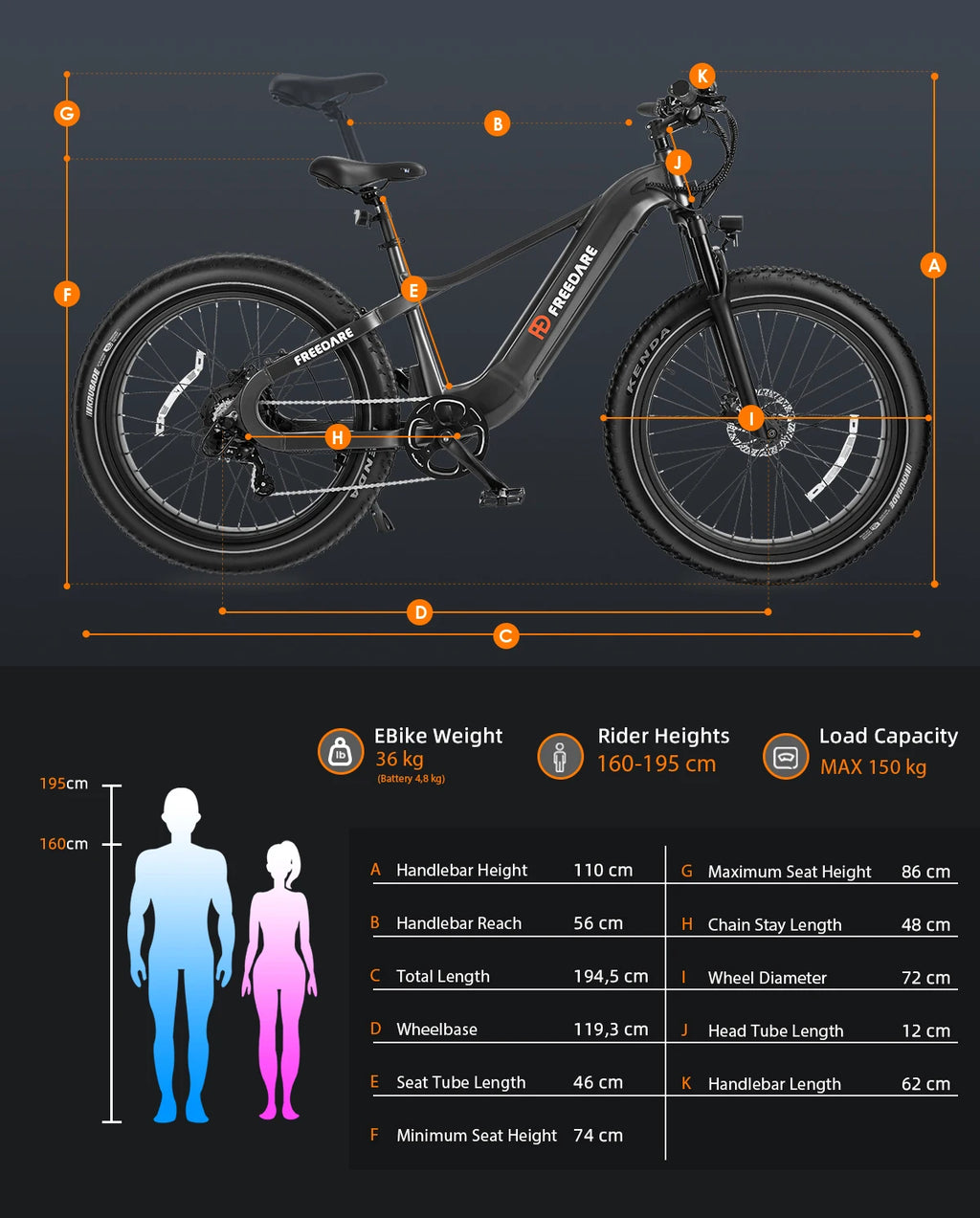 Freedare Electric Bicycle for Men Mountain E-Bike 250W 48V 20AH Battery App Control 27.5" City Riding Road Adult Electric Bikes