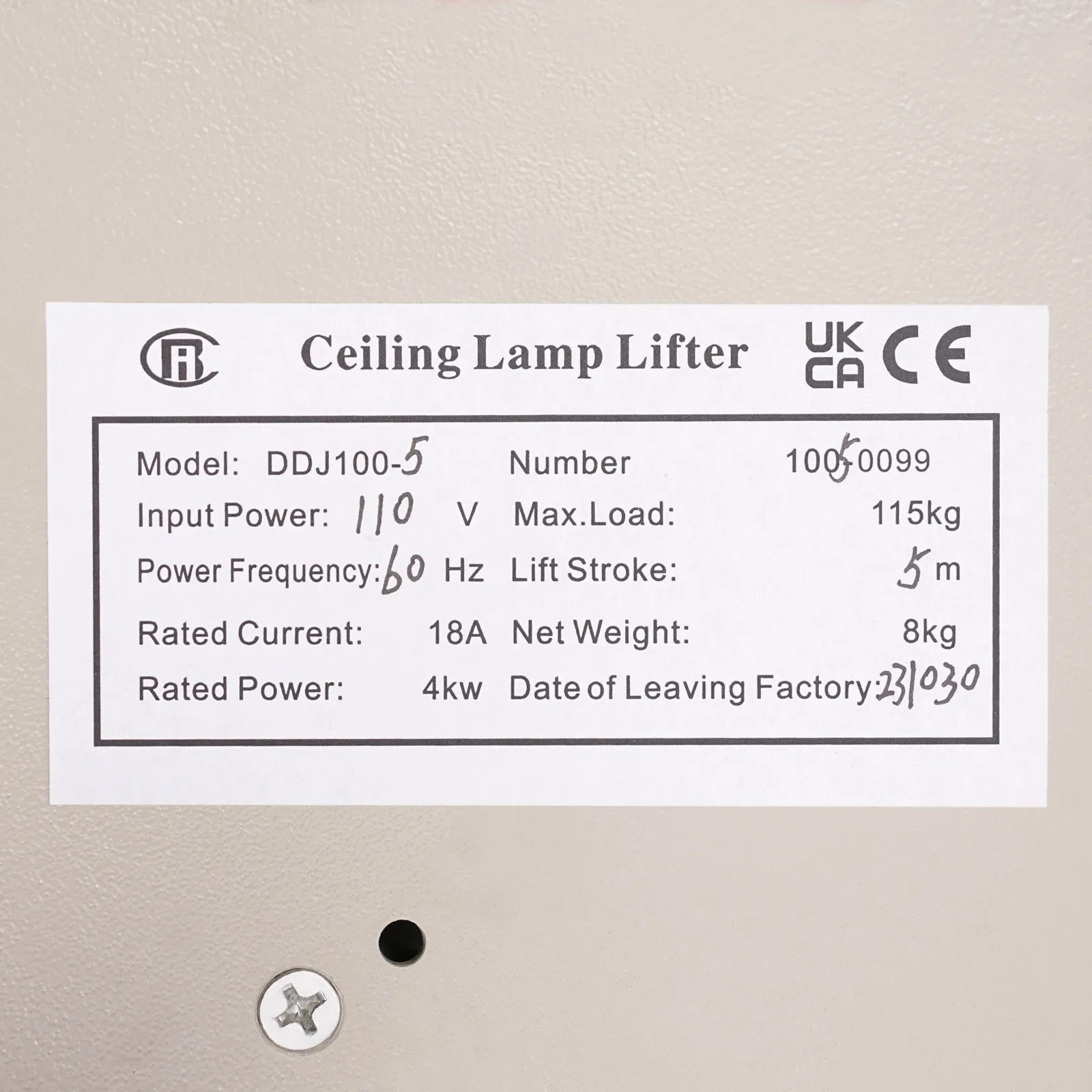 110V 2-in-1 Electric Hoist Ceiling Light Lifting System, 220lbs Capacity, 5M Lift for Villas Home Hotel